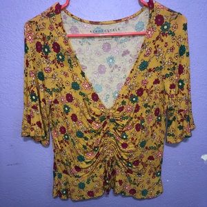 Medium Yellow Printed Aeropostale shirt